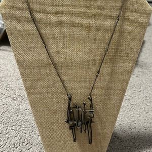 Large Modernist Sterling Abstract
Figural Group Necklace 1950
